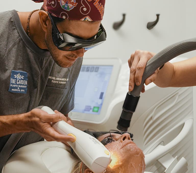 woman receiving treatment at The Garden Medspa
