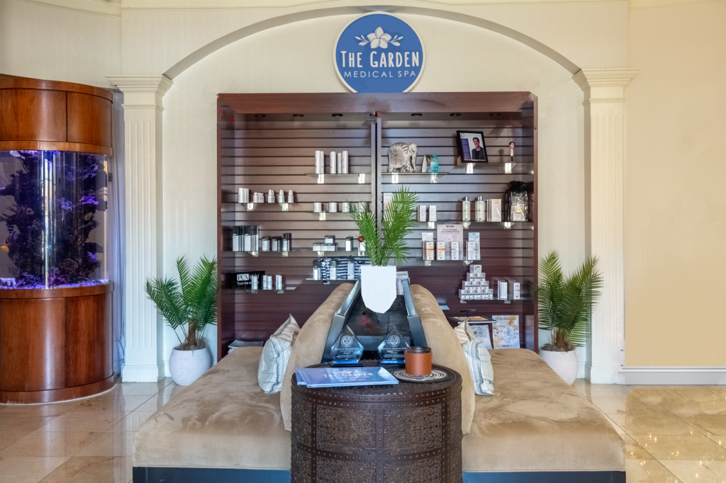 The waiting room at the Garden Med Spa in Pinellas Park